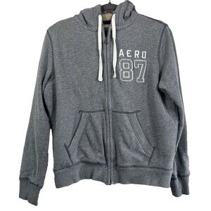 Aeropostale Sweater Women Zip Up Embroidery Pocket Casual Size Small